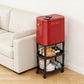 Tall Covered Trash Can – Hands-Free Kitchen & Bathroom Garbage Bin with Storage Rack