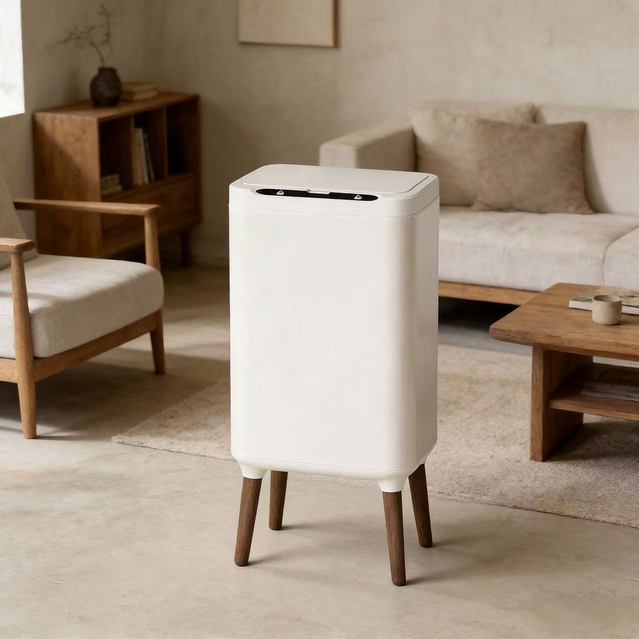 Stainless Steel Smart Sensor Trash Can – Large Capacity Touchless Garbage Bin for Living Room & Home