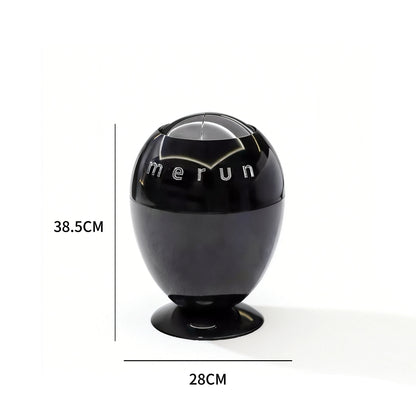Modern Black Little Dinosaur Egg Smart Trash Can – Automatic Sensor Lid, Touchless Operation