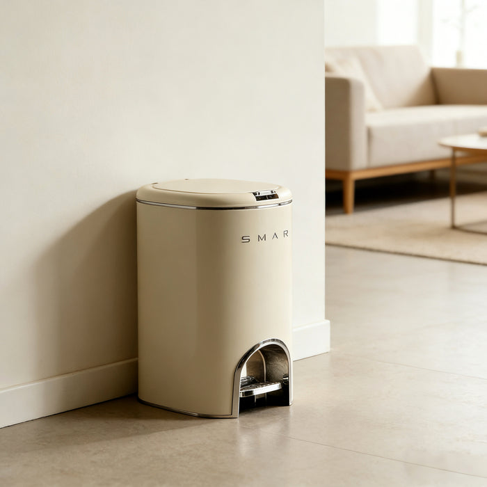 Luxury Carbon Steel Dual-Open Pedal Trash Can – Large Capacity for Living Room & Bathroom