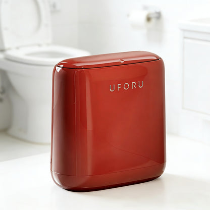 Luxury Large-Capacity Slim Bathroom Trash Can with Lid – Sealed Design for Small Spaces