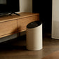 Luxury Cream Slanted White Trash Can – Large-Capacity Covered Bin for Home Use