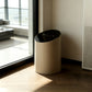 Luxury Cream Slanted White Trash Can – Large-Capacity Covered Bin for Home Use