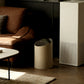 Luxury Cream Slanted White Trash Can – Large-Capacity Covered Bin for Home Use