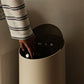Luxury Cream Slanted White Trash Can – Large-Capacity Covered Bin for Home Use