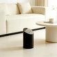 Modern Cream Slanted Black Trash Can – Spacious Covered Bin for Living Room, Bathroom & Bedroom