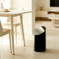 Modern Cream Slanted Black Trash Can – Spacious Covered Bin for Living Room, Bathroom & Bedroom