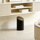 Modern Cream Slanted Black Trash Can – Spacious Covered Bin for Living Room, Bathroom & Bedroom