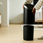 Modern Cream Slanted Black Trash Can – Spacious Covered Bin for Living Room, Bathroom & Bedroom