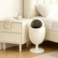 Art-Inspired Ergonomic Home Dinosaur Egg Style Trash Can – White 22L Spacious Silent Bin for Living Spaces
