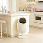 Art-Inspired Ergonomic Home Dinosaur Egg Style Trash Can – White 22L Spacious Silent Bin for Living Spaces