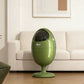 Art-Inspired Ergonomic Home Dinosaur Egg Style Trash Can – Green 22L Spacious Silent Bin for Living Spaces