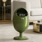 Art-Inspired Ergonomic Home Dinosaur Egg Style Trash Can – Green 22L Spacious Silent Bin for Living Spaces