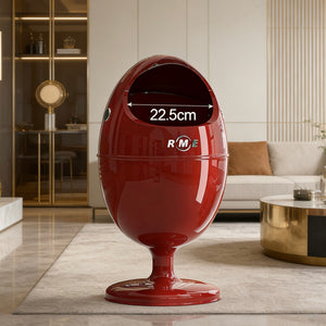 Art-Inspired Ergonomic Home Dinosaur Egg Style Trash Can – Red 22L Spacious Silent Bin for Living Spaces