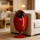 Art-Inspired Ergonomic Home Dinosaur Egg Style Trash Can – Red 22L Spacious Silent Bin for Living Spaces