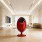 Art-Inspired Ergonomic Home Dinosaur Egg Style Trash Can – Red 22L Spacious Silent Bin for Living Spaces