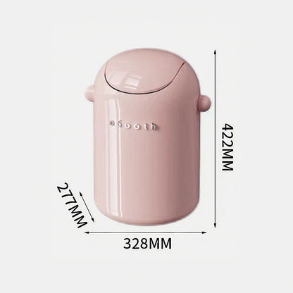 Creamy Stylish Style Flip-Top Trash Bin – Pink