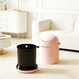 Creamy Stylish Style Flip-Top Trash Bin – Pink