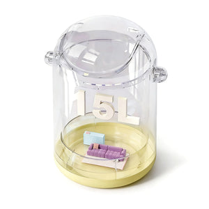 Creamy Stylish Style Flip-Top Trash Bin – Beige
