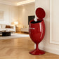 Luxury Red Wine Glass Style Goblet Trash Can – Large Capacity, Movable with Wheels