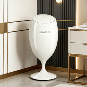 Elegant Tall Trash Can with Wheels – Large Capacity Goblet Design