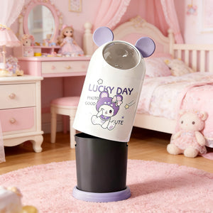 Modern Cartoon Flip Lid Trash Can – Stylish Large Capacity Bin for Children’s Room