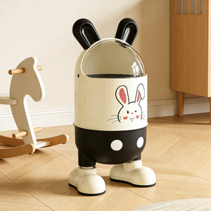 Cute Rabbit Flip-Lid Trash Can – Large Capacity Cartoon Home Waste Bin