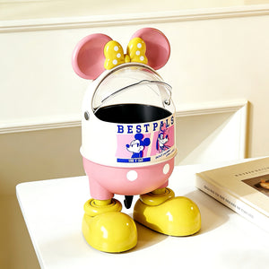 Cartoon Mini Desktop Trash Can – Cute Covered Waste Bin for Desk