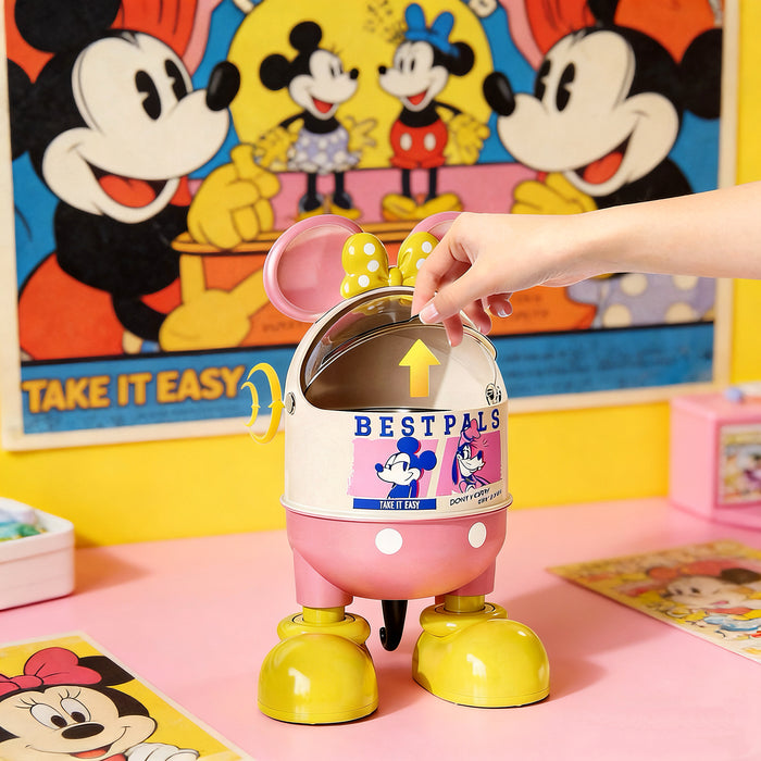 Cartoon Mini Desktop Trash Can – Cute Covered Waste Bin for Desk