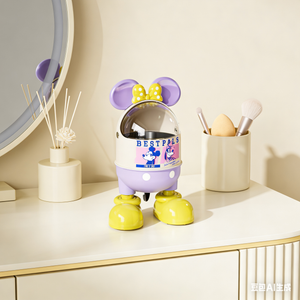 Cartoon Style Desktop Trash Can with Lid – Mini Cute Desk Bin