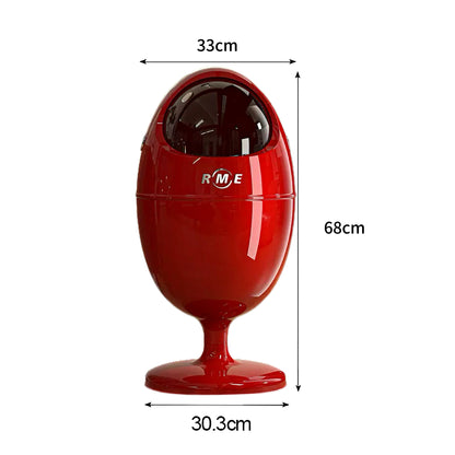 Art-Inspired Ergonomic Home Dinosaur Egg Style Trash Can – Red 22L Spacious Silent Bin for Living Spaces