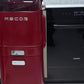 Red Retro Robot Kitchen Sorting Trash Can with Built-In Storage Drawer