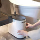 Smart White Sensor Trash Can with Built-In Toilet Brush – Touchless & Clean Bathroom Solution
